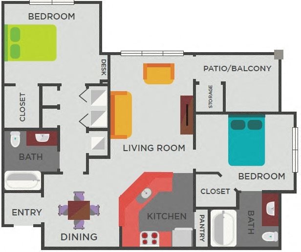The Reynolds (2x2) Floor Plan 6